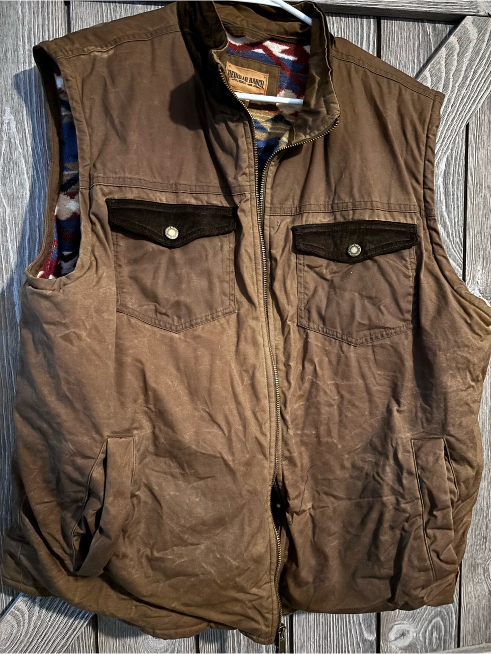 Men's Brown Quilted Utility Vest - Outdoor Heritage